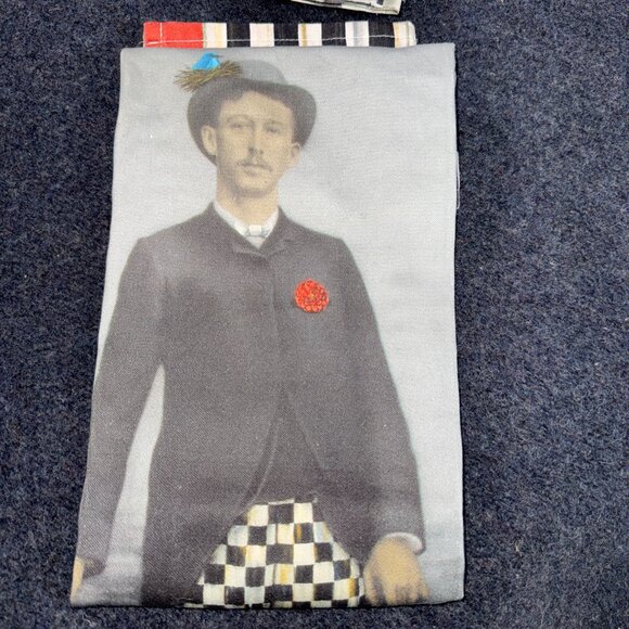 NWOT Mackenzie Childs Courtly Check Cotton Napkin & A Man With A View Dish Towel - Picture 12 of 15